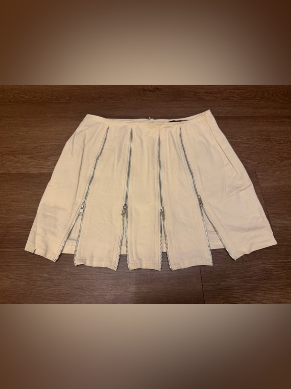 EGO Apricot Mini Skirt with Front Zippers